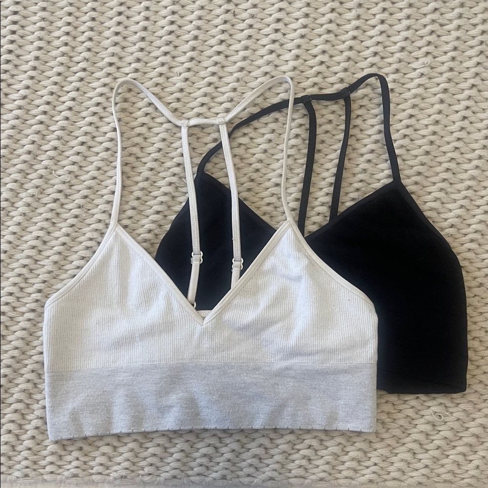 White and Black Bralette Set